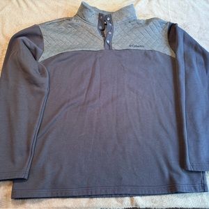 Columbia Men's Gray Quilted Half Snap Pullover XXL